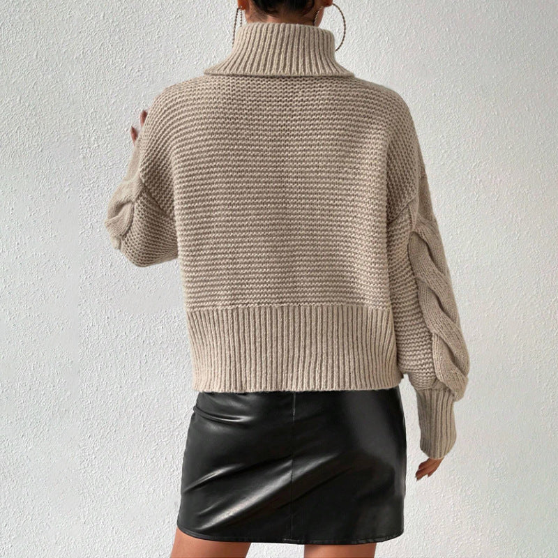 Pull ample uni à fils torsadés