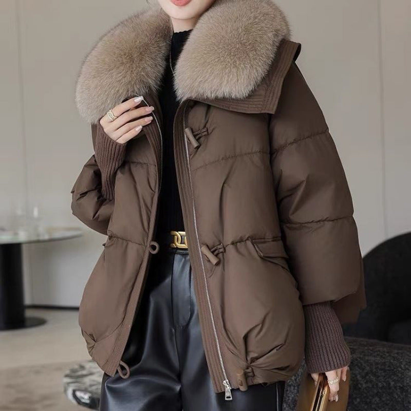 Doudoune courte pour femme, rembourrée de coton et de duvet
