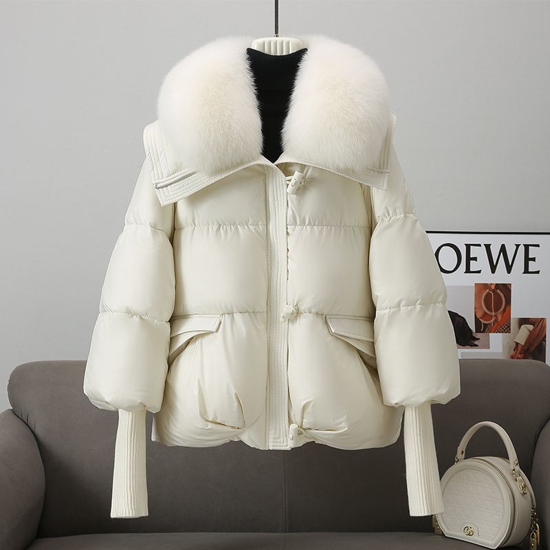 Doudoune courte pour femme, rembourrée de coton et de duvet