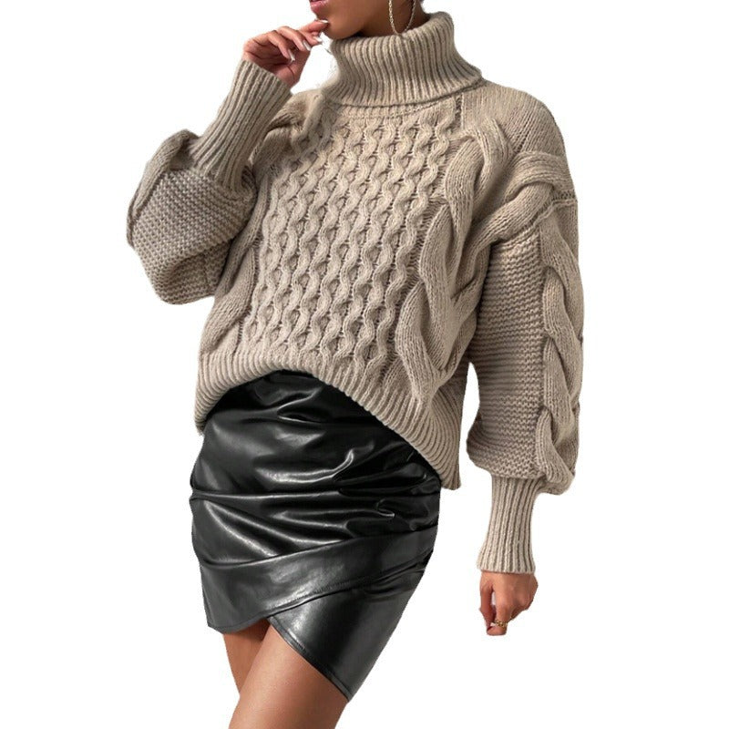 Pull ample uni à fils torsadés