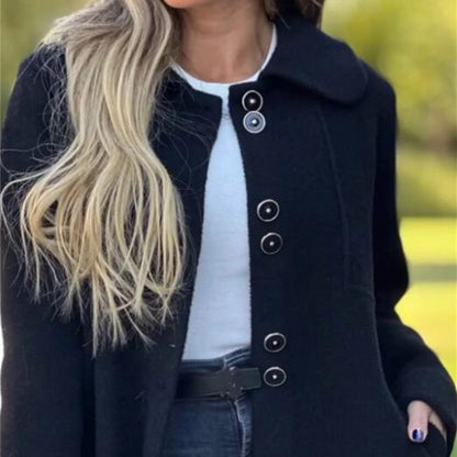 Manteau long élégant femme à boutons