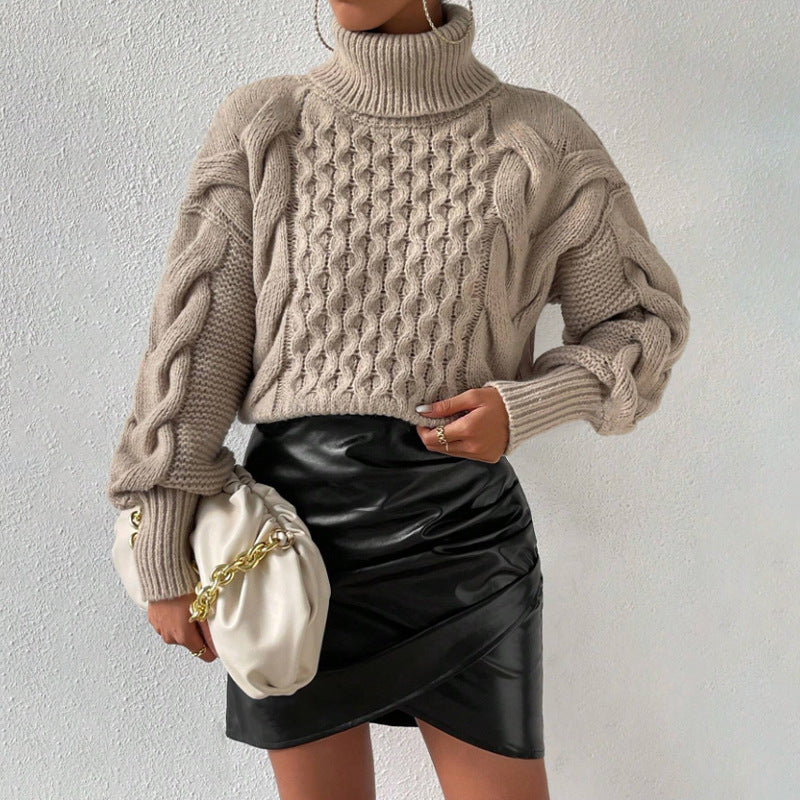 Pull ample uni à fils torsadés