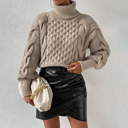 Pull ample uni à fils torsadés