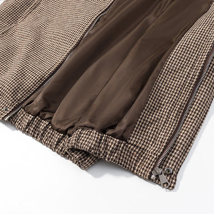 Veste pilote loose à carreaux – Femme