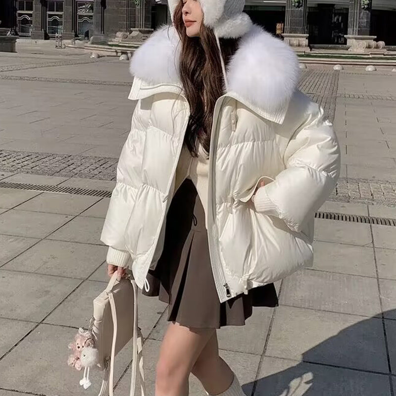 Doudoune courte pour femme, rembourrée de coton et de duvet