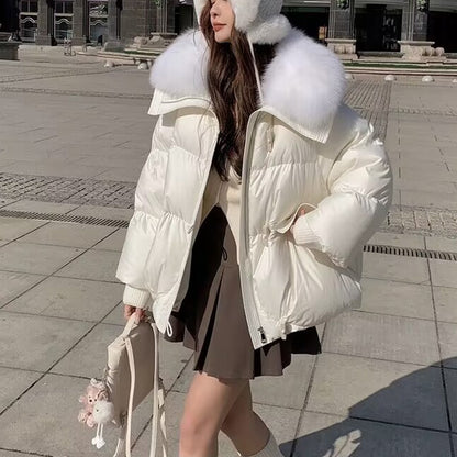 Doudoune courte pour femme, rembourrée de coton et de duvet