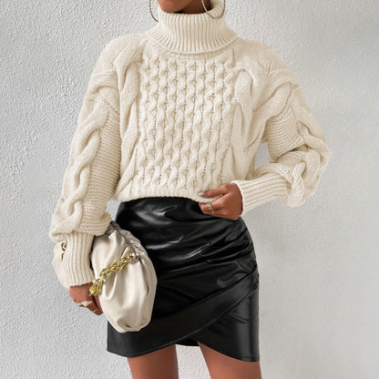 Pull ample uni à fils torsadés