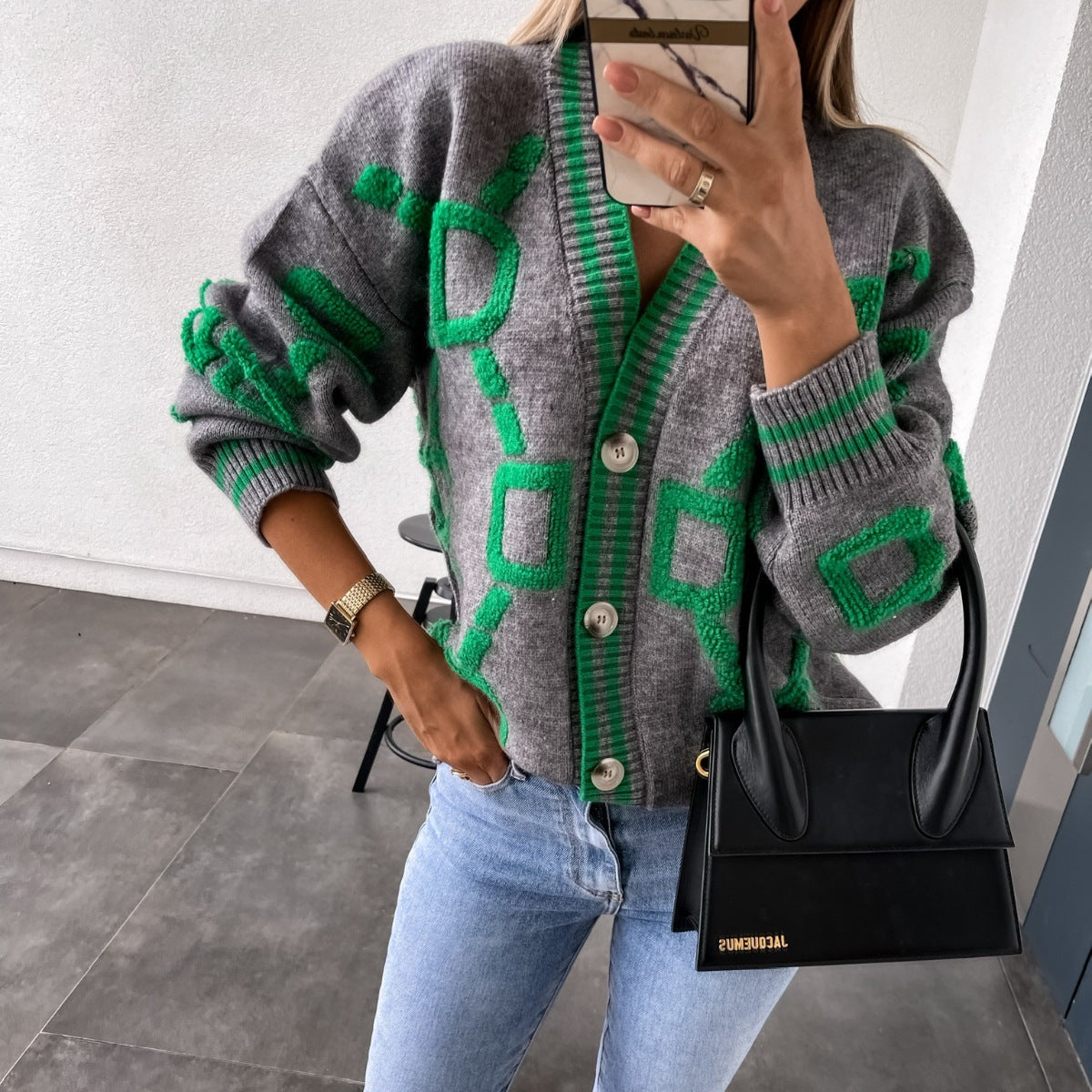 Gilet cardigan femme à manches chauve-souris amples en maille