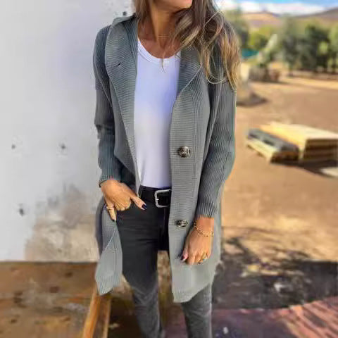 Gilet mi-long en maille