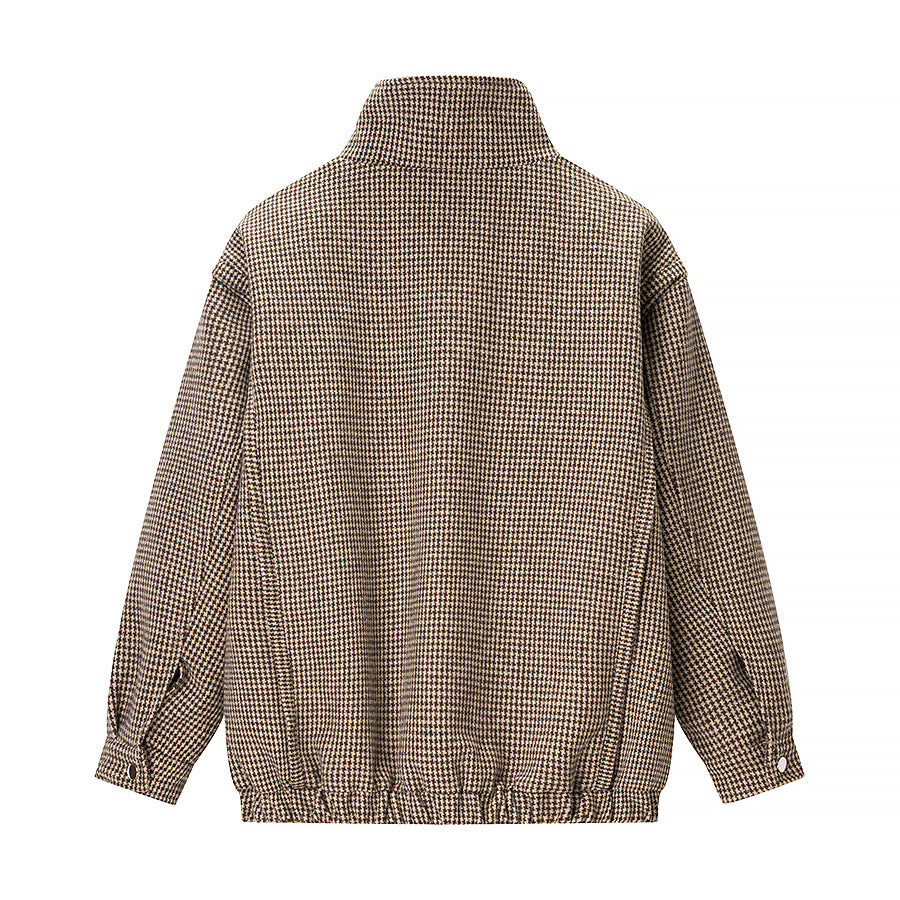 Veste pilote loose à carreaux – Femme