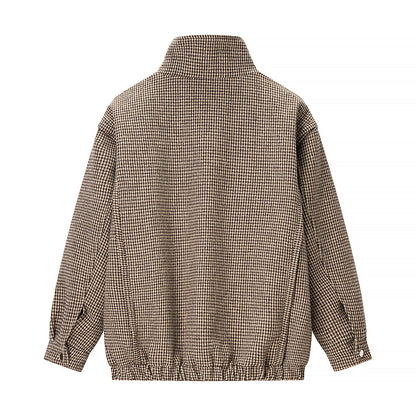 Veste pilote loose à carreaux – Femme