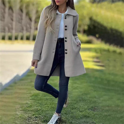 Manteau long élégant femme à boutons